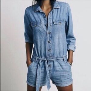 Free People Denim Romper